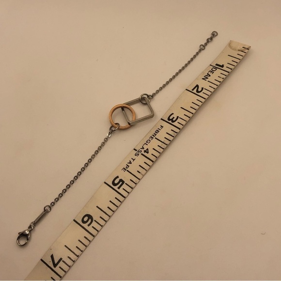 Calvin Klein Stainless Steel Square w Rose Gold Tone Circle Bracelet 7” - Picture 4 of 4